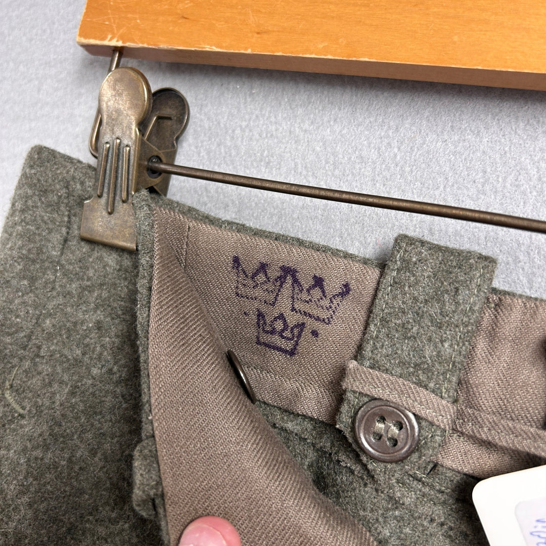 Vintage Swedish Army Wool Pants Size 30x30