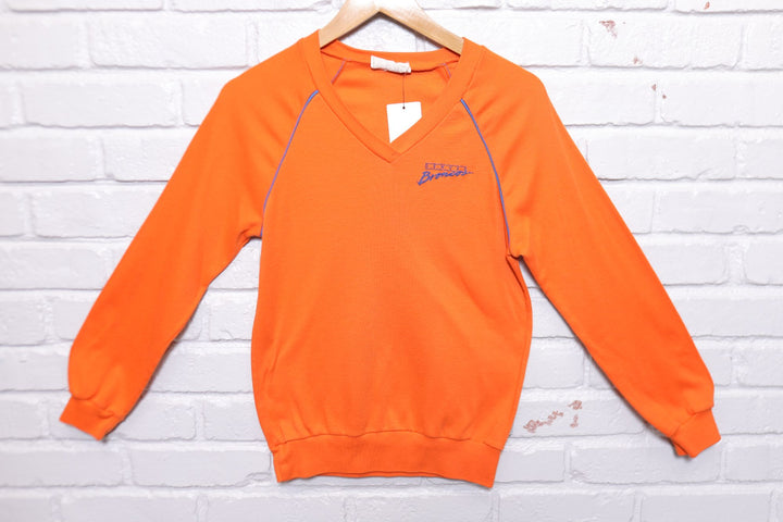Denver Broncos Vintage V Neck Raglan Sweatshirt 80s XS