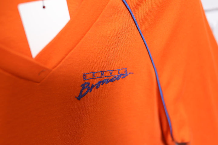Denver Broncos Vintage V Neck Raglan Sweatshirt 80s XS