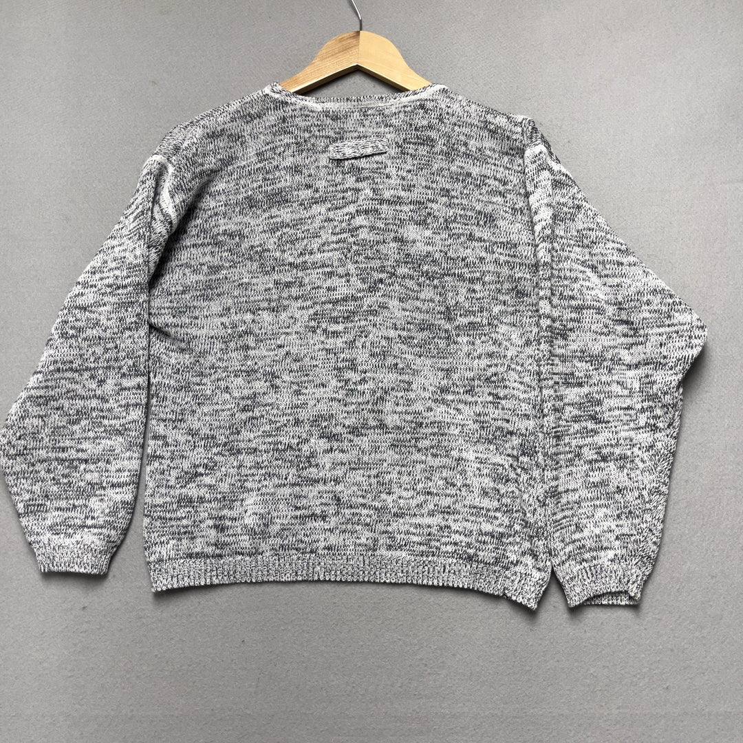 90's Hunters Run Women's Button Front Sweater White Size Large