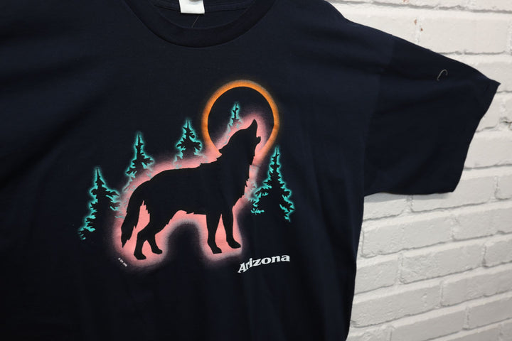 90s arizona neon wolf tee shirt size xxxl