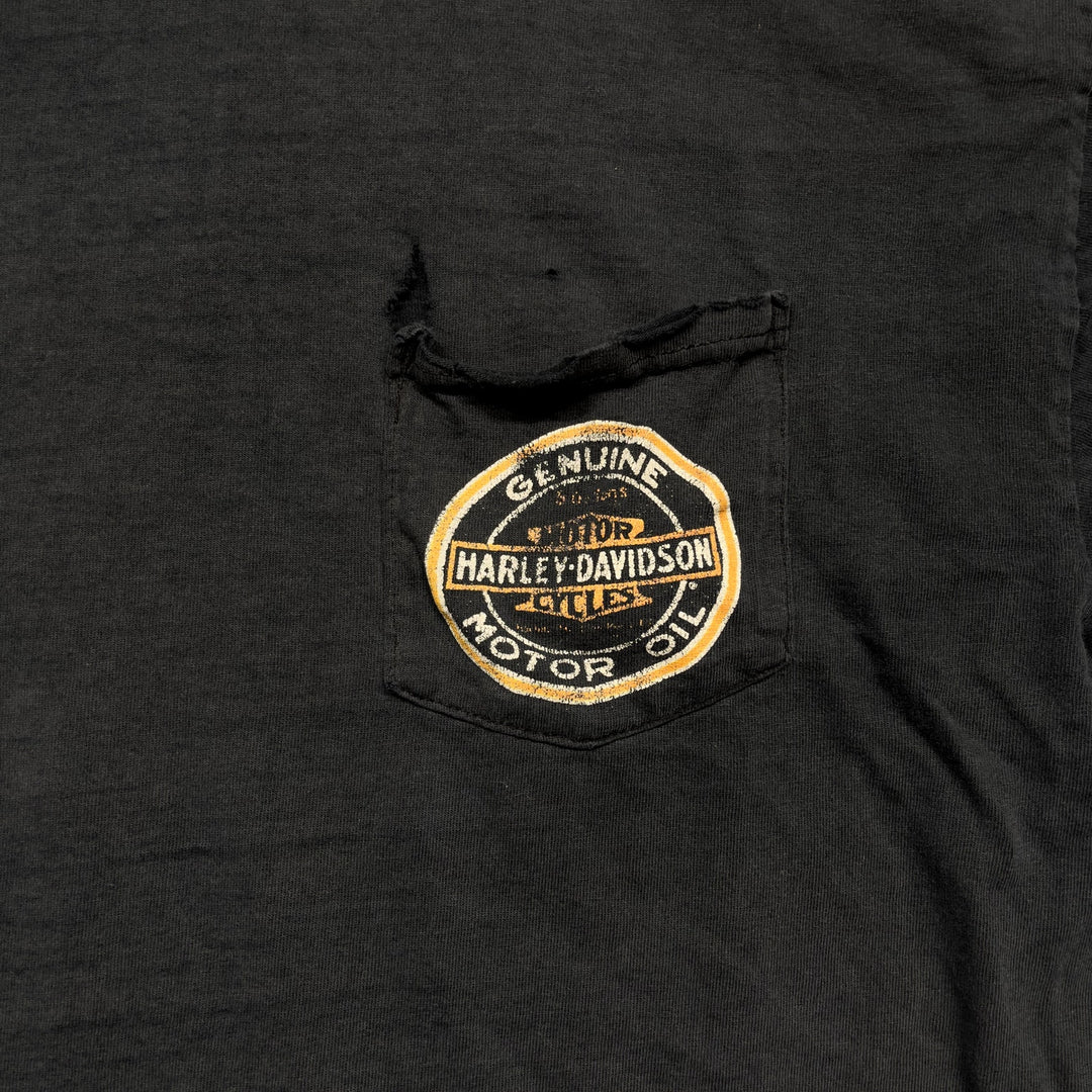 Vintage Thrashed Harley davidson Oakland Long Sleeve T Shirt Size XXL