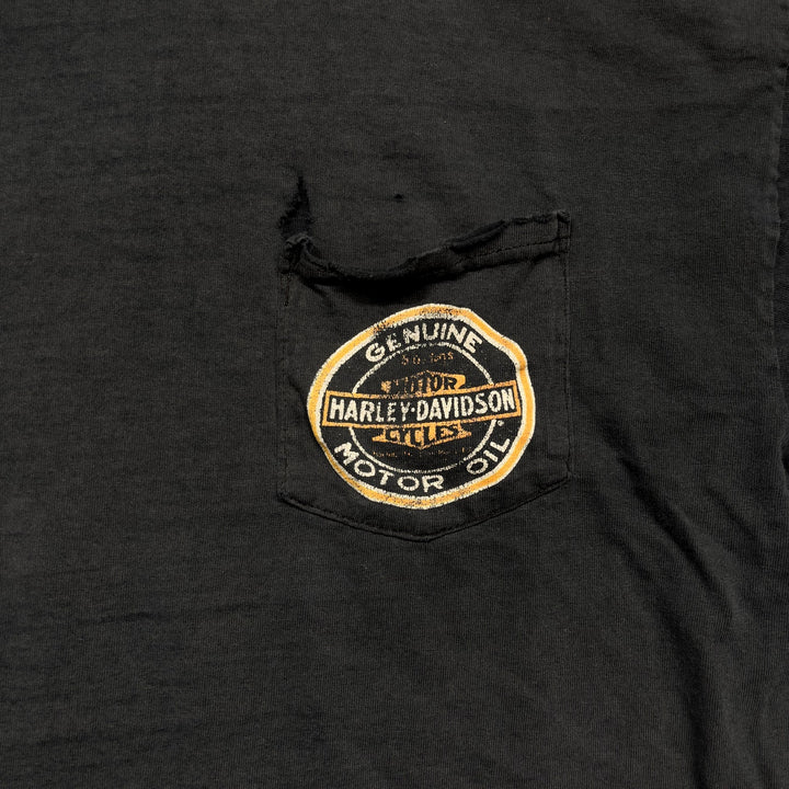 Vintage Thrashed Harley davidson Oakland Long Sleeve T Shirt Size XXL