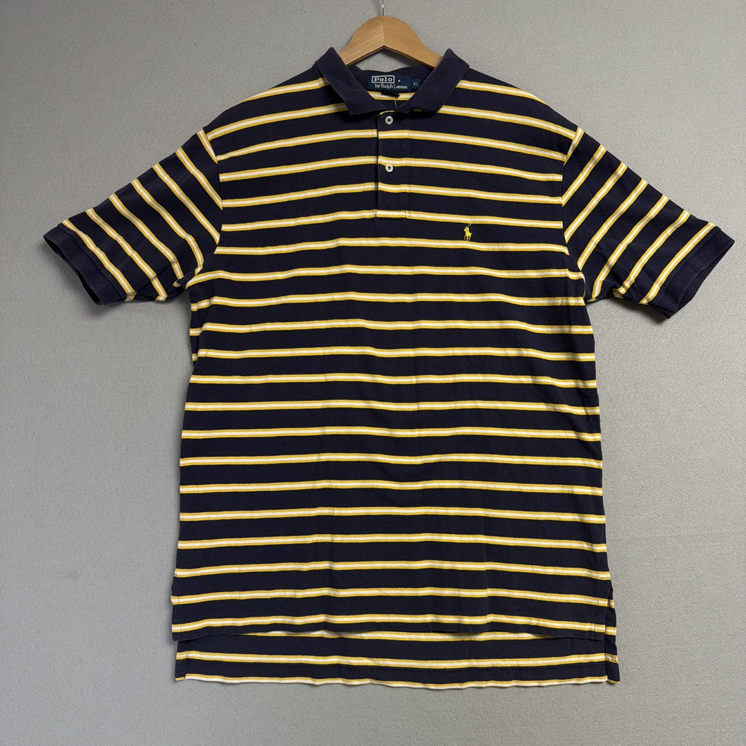 Vintage Ralph Lauren Yellow and Blue Polo Shirt Size XL