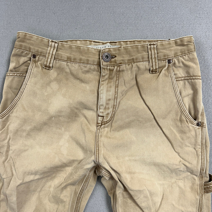 River Island Men's Buckle Back Carpenter Pants Size 32