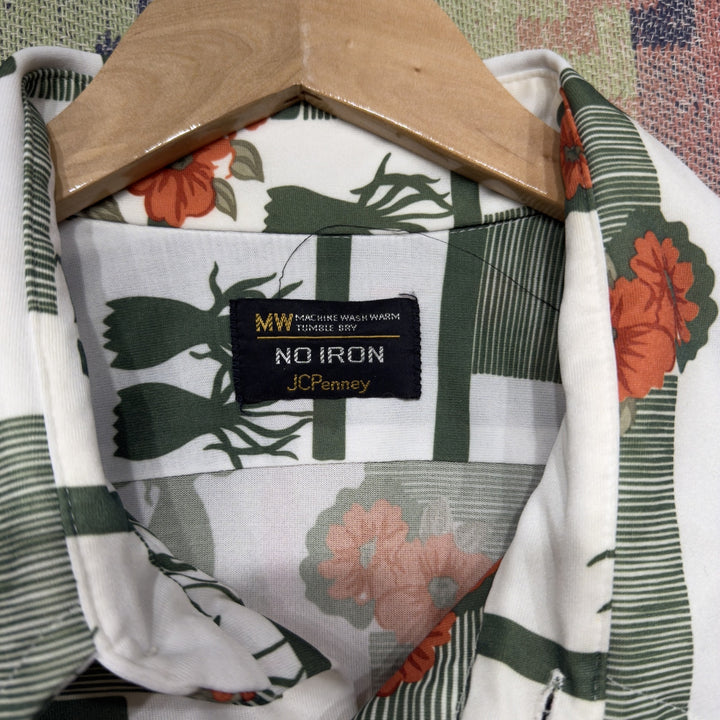 Jc Penney Vintage Floral Button Down Shirt XXL 70s