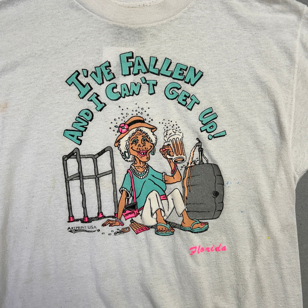 Vintage Ive Fallen Funny Drinking  T Shirt Size Large