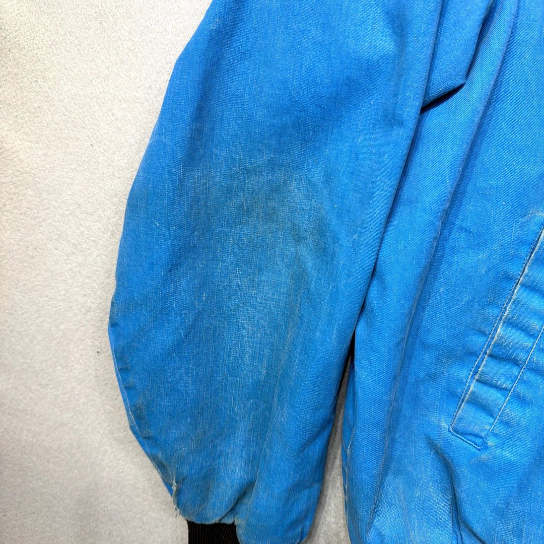 Vintage Wrangler Brushpopper Blue Snap Bomber Jacket Size XXL