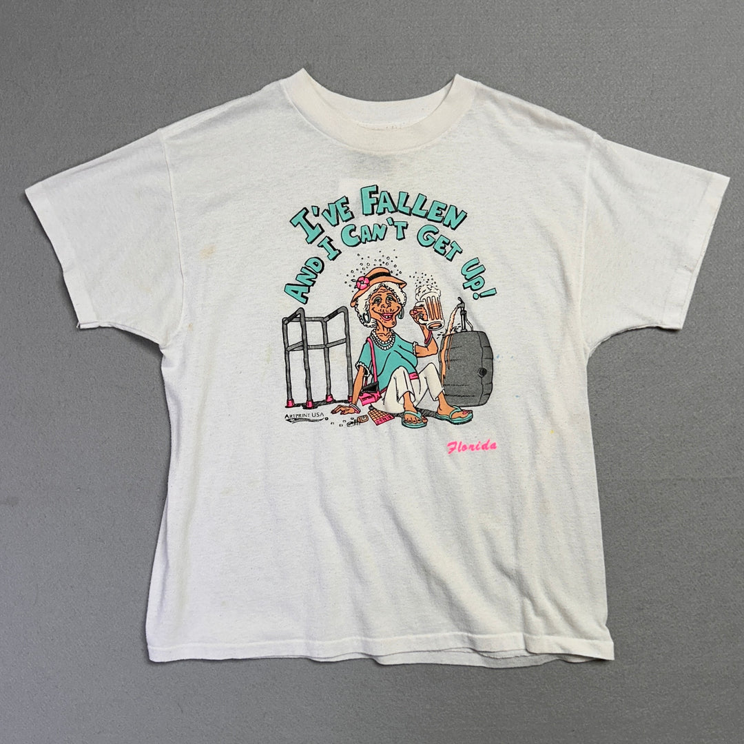 Vintage Ive Fallen Funny Drinking  T Shirt Size Large