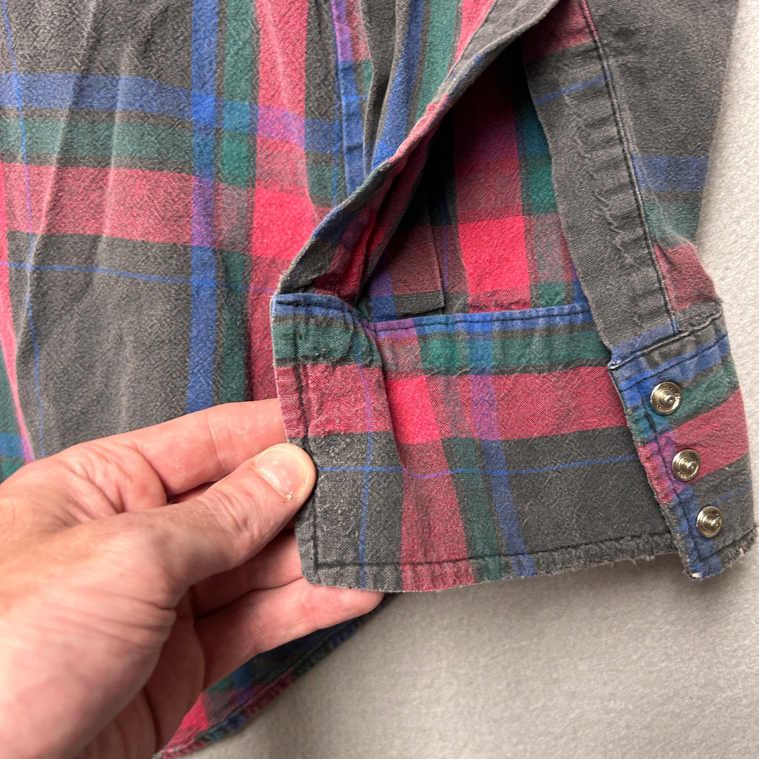 Vintage Ely Cattleman Plaid Pearl Snap Shirt Size XLT