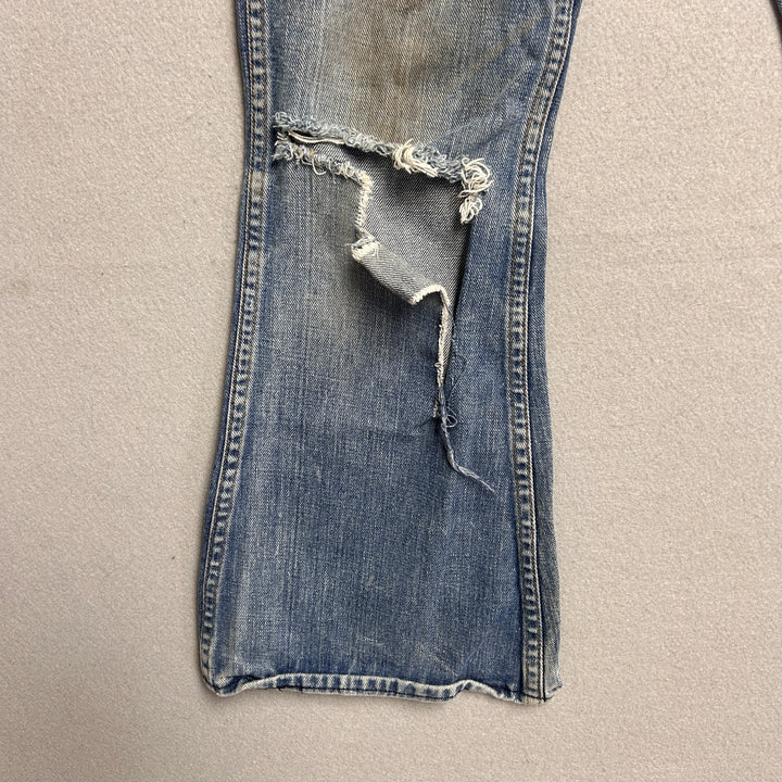 Vintage 70's Sears Flared Leg Distressed Jeans Size 28x27