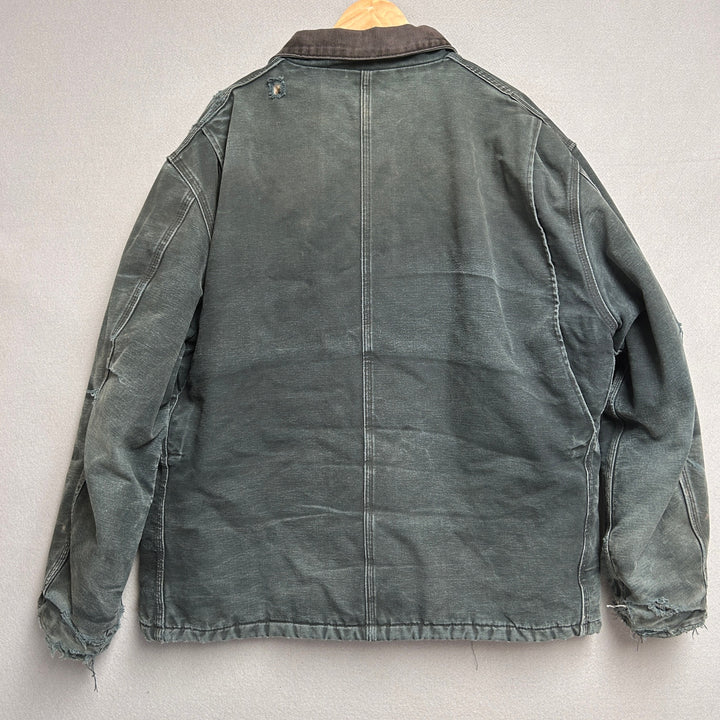 Vintage Carhartt C03 BLK Full Zip Work Wear Jacket Distressed 48