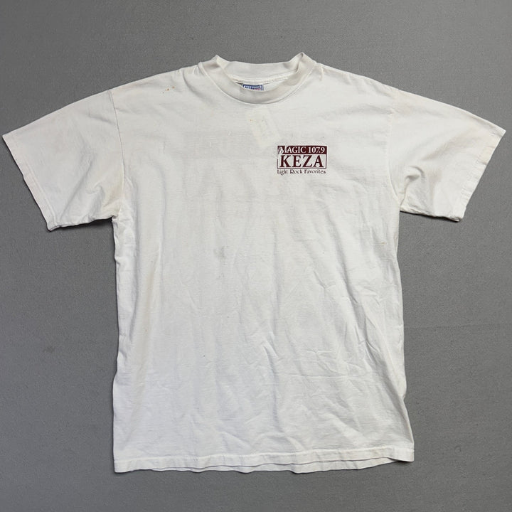 Vintage Magic 107.9 KEZA Radio Station Little Rock Arkansas White Shirt Size XL