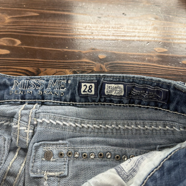 Vintage Miss Me Y2K Embellished Pocket  Jeans Size 28
