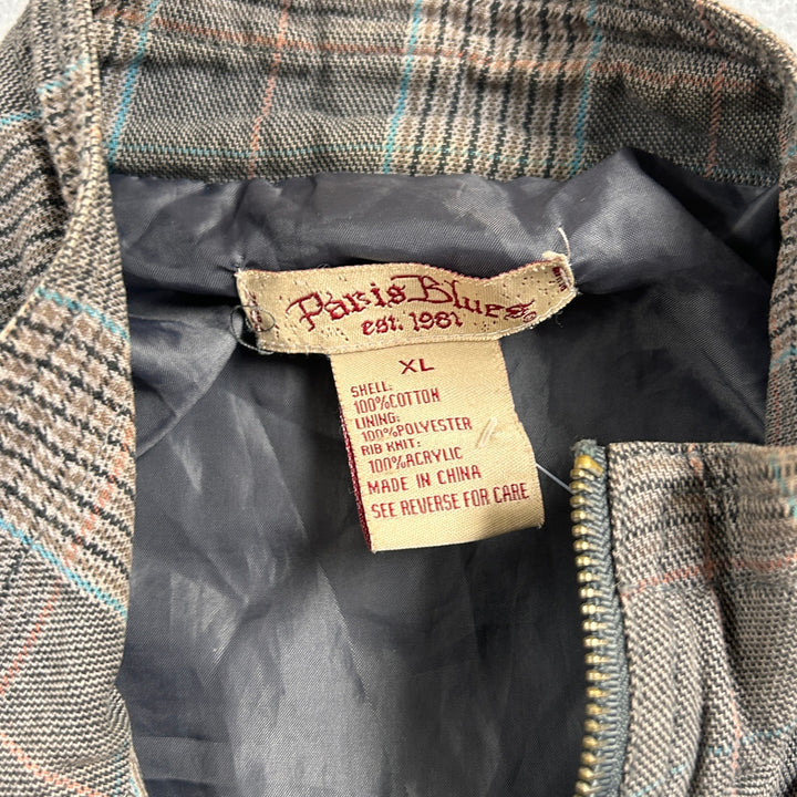 Paris Blues Plaid Y2K Cropped Jacket Size XL