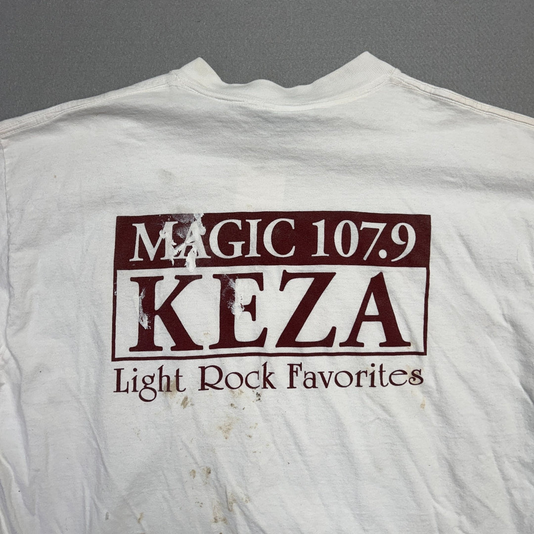 Vintage Magic 107.9 KEZA Radio Station Little Rock Arkansas White Shirt Size XL