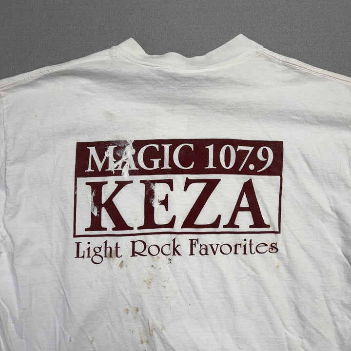 Vintage Magic 107.9 KEZA Radio Station Little Rock Arkansas White Shirt Size XL