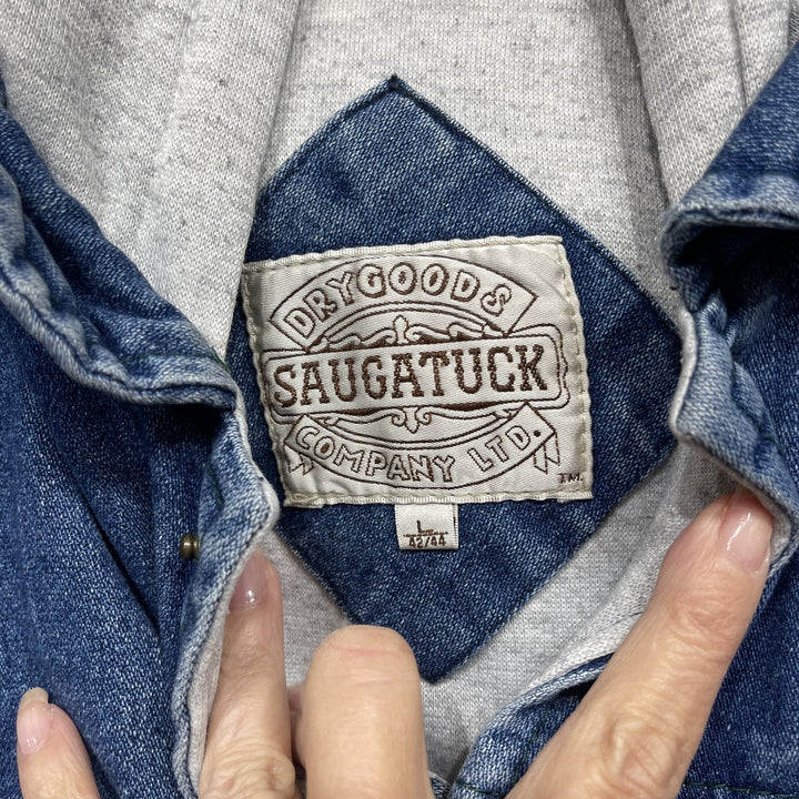 Vintage 90s Saugatuck Hooded Denim Jacket Size Large