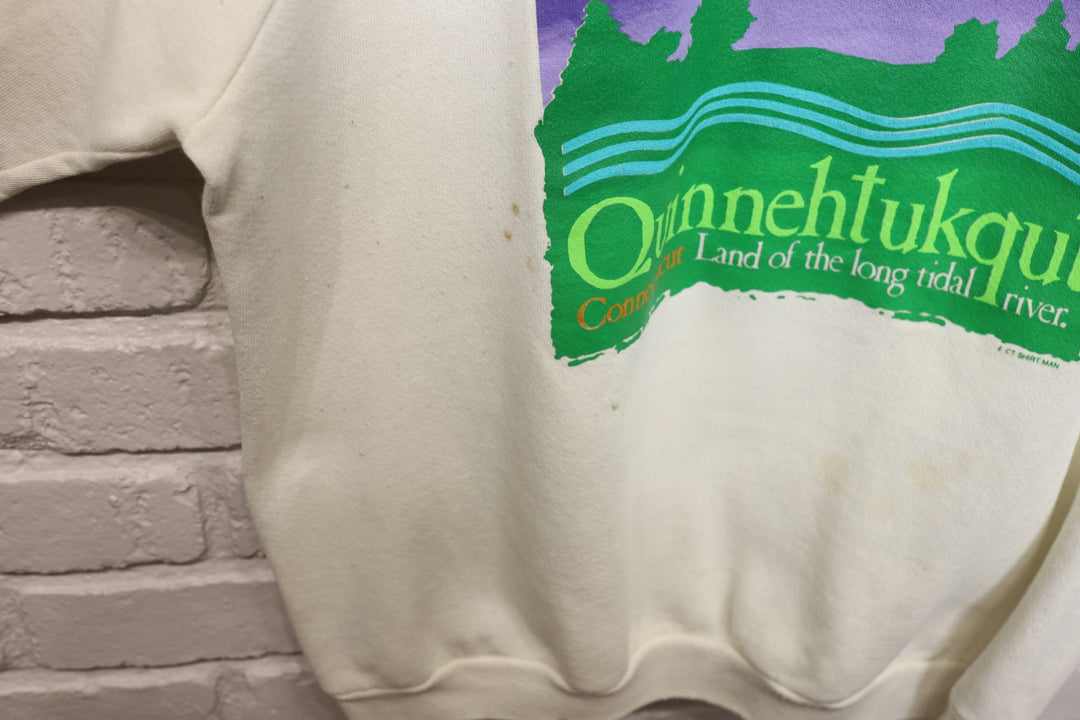 90s quinnetukqut conncecticut sweatshirt size xl