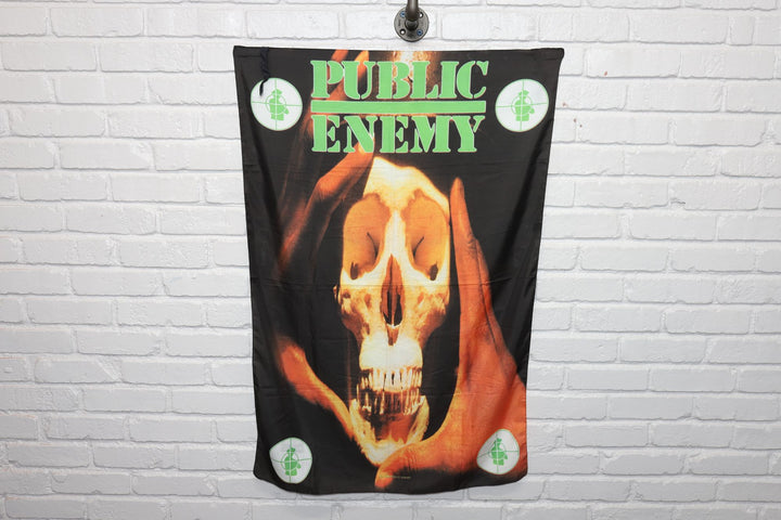 90s public enemy skull cloth banner flag