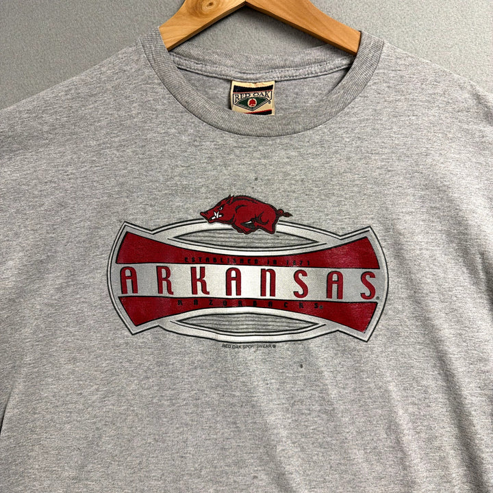 Vintage University Of Arkansas Gray T Shirt Size Large