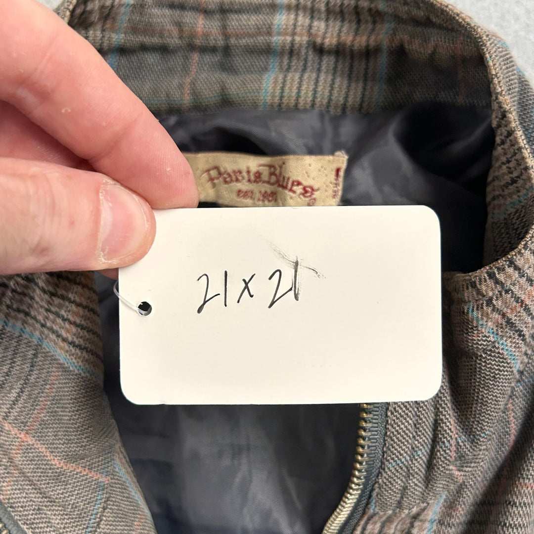 Paris Blues Plaid Y2K Cropped Jacket Size XL