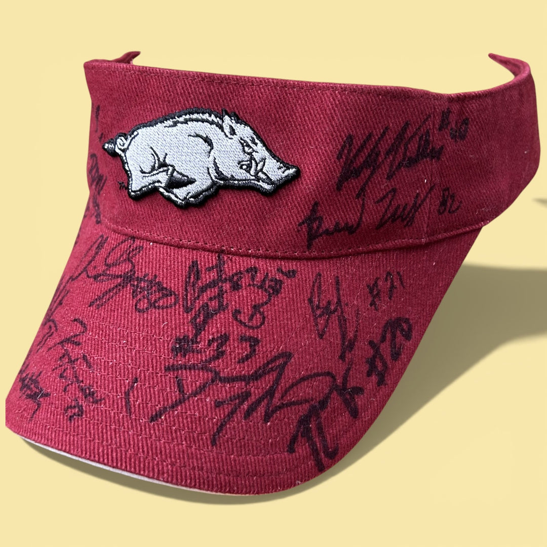 Vintage Arkansas Razorbacks 2000s Visor Autographed