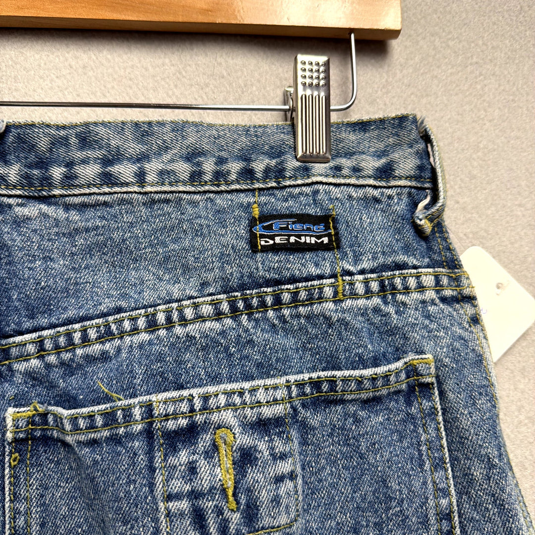 Vintage Fiend Denim Jeans Y2K Wide Leg Size 32x30