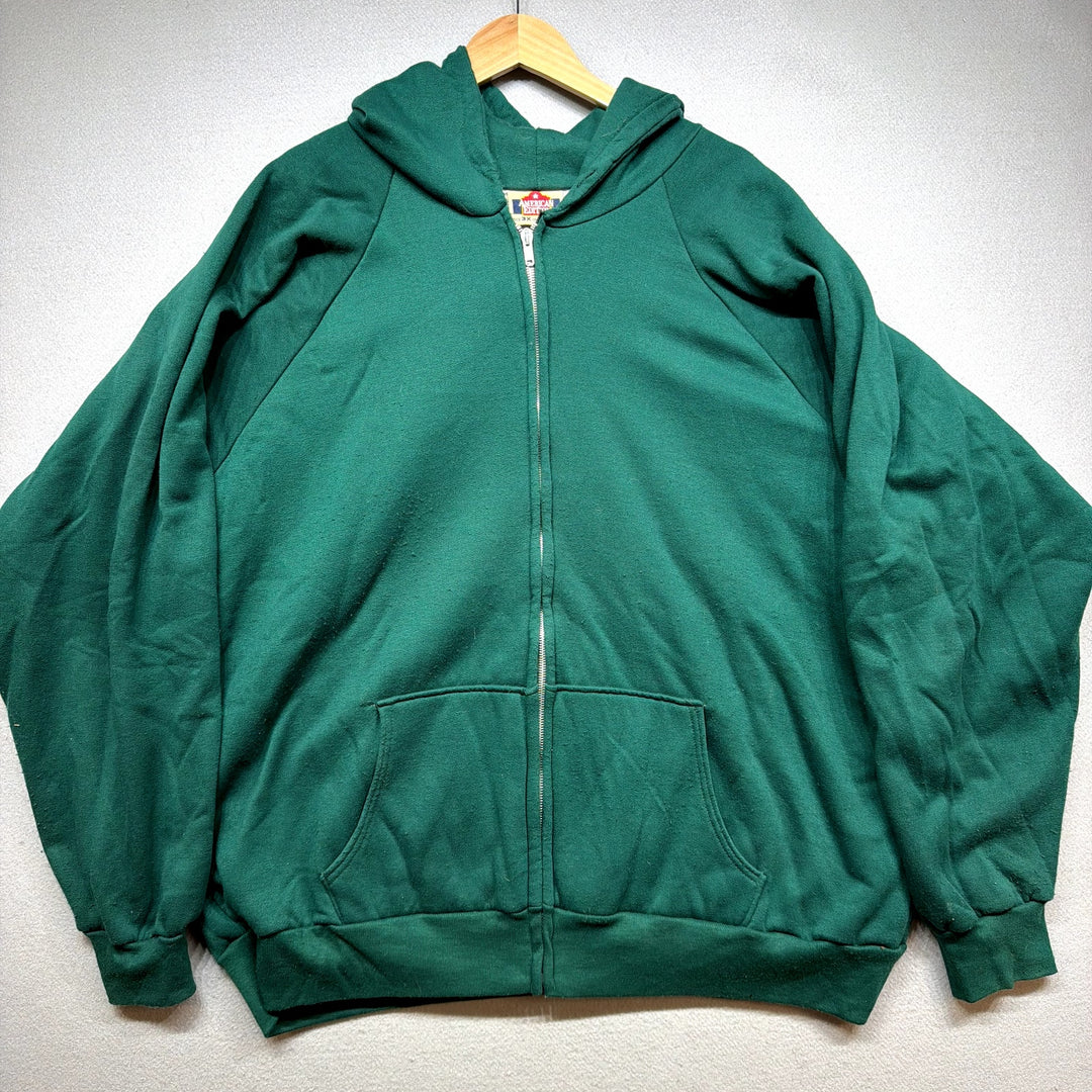 Vintage American Edition Thermal Lined Green Hoodie Size XXXL