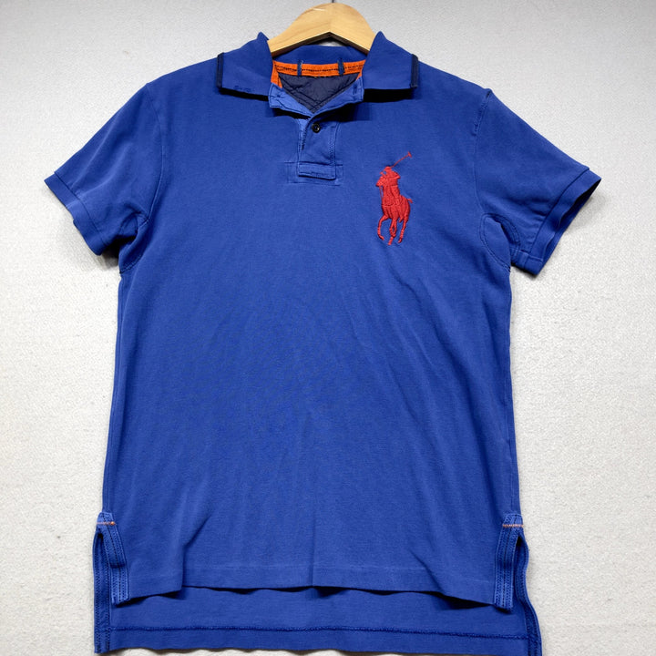 Vintage Polo Ralph Lauren Big Pony Blue Shirt Size Medium
