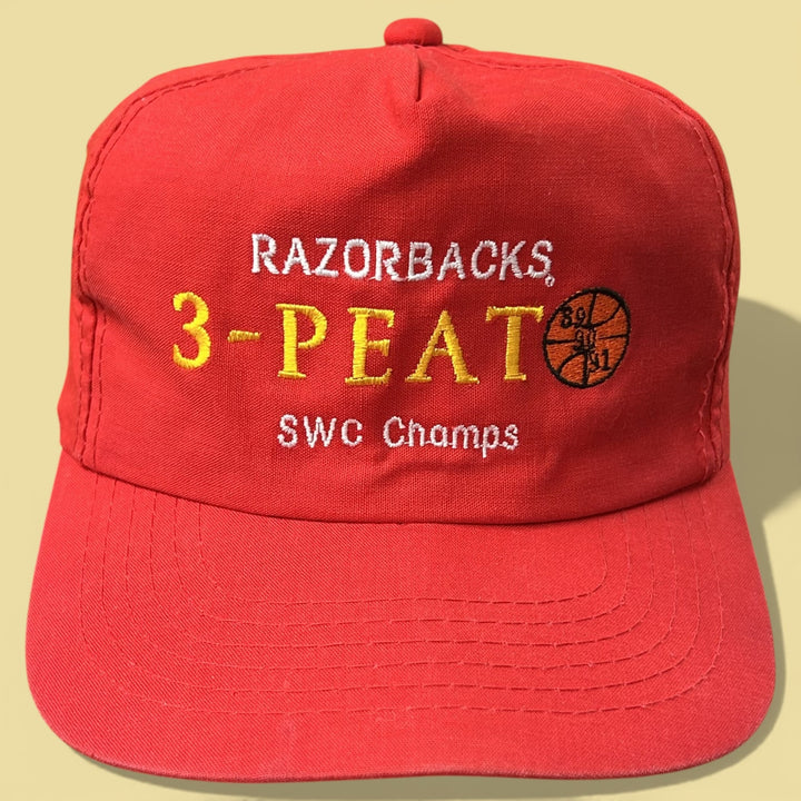 Vintage 90s Arkansas 3 Time Champions Snapback Hat