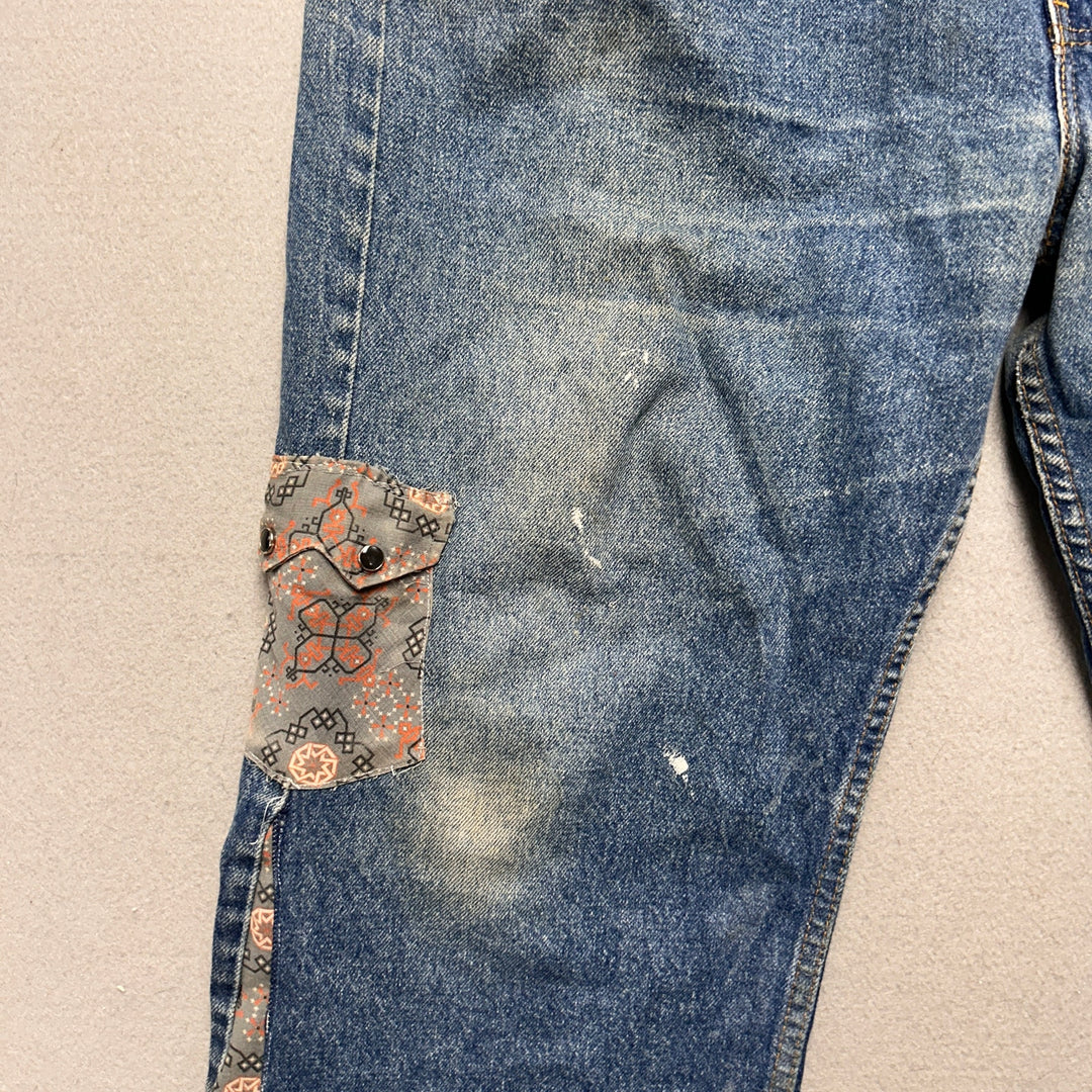 Vintage Levi's Custom Flared 505 Western Jeans Size 42x30