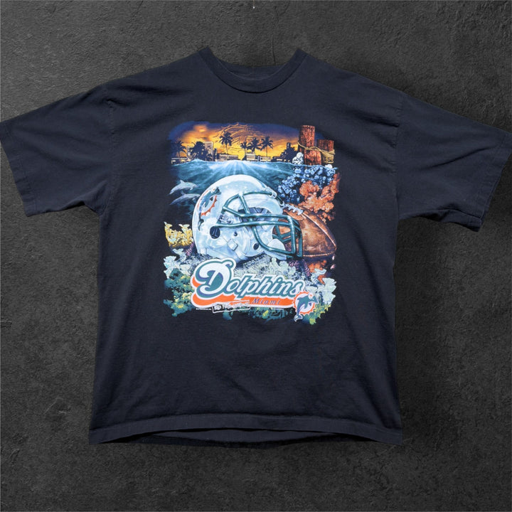 Vintage Miami Dolphins 90s Helmet T Shirt Size  XXL