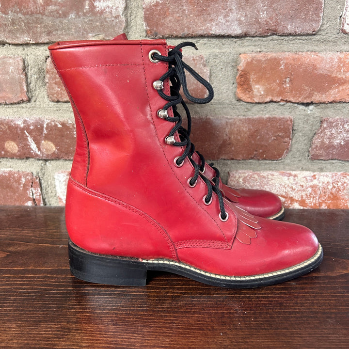 Vintage Justin Diamond J Kiltie Roper Boots Size 5B