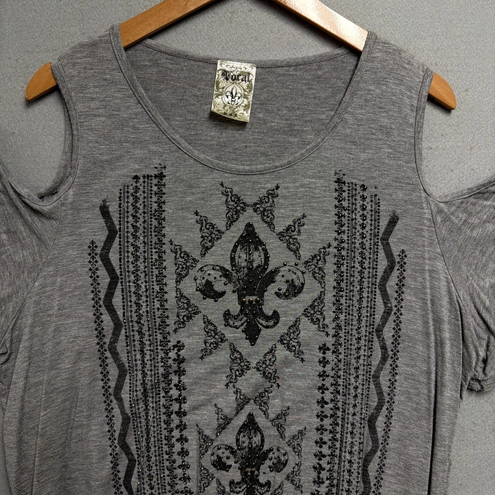 Vocal Y2K Style Open Shoulder Shirt Size XL