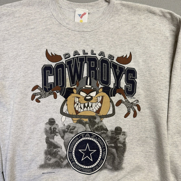 Vintage Dallas Cowboys Taz Looney Tunes Sweatshirt Size XL