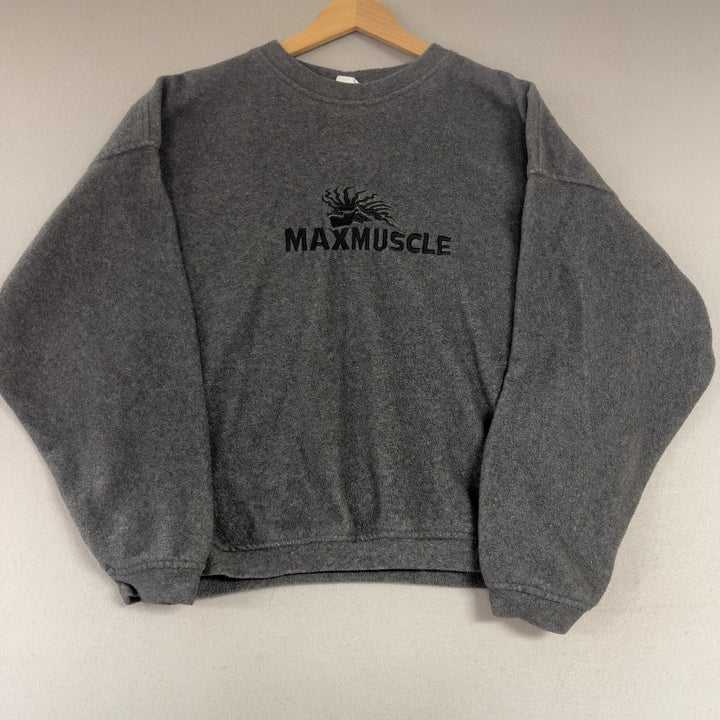 Vintage MaxMuscle Nutrition Fleece Sweatshirt Size Medium