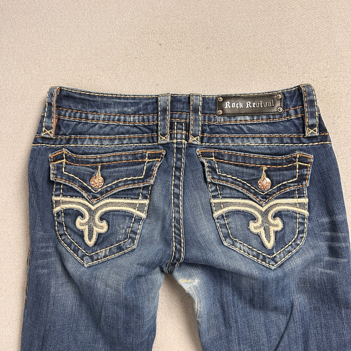 Women's Rock Revival Paula Boot Cut Big Stitch Jeans 34x32