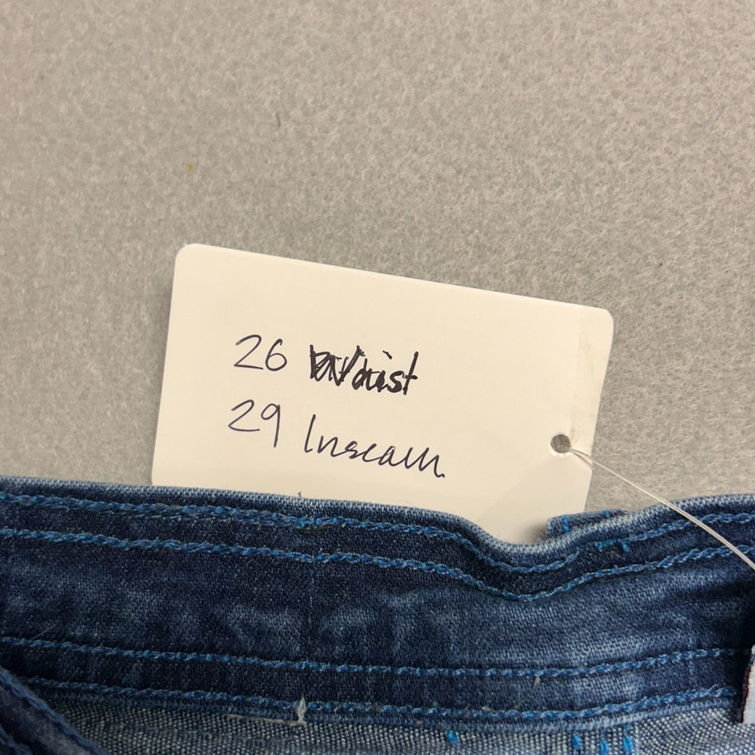 Vintage 80's Watch LA Women's Mid Rise Dark Wash Jeans W/ Blue Stitching 26 x 29