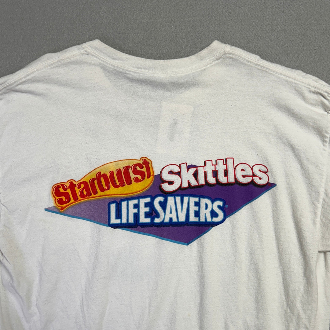 Vintage Starburst Skittles Lifesavers Candy T Shirt Size Large