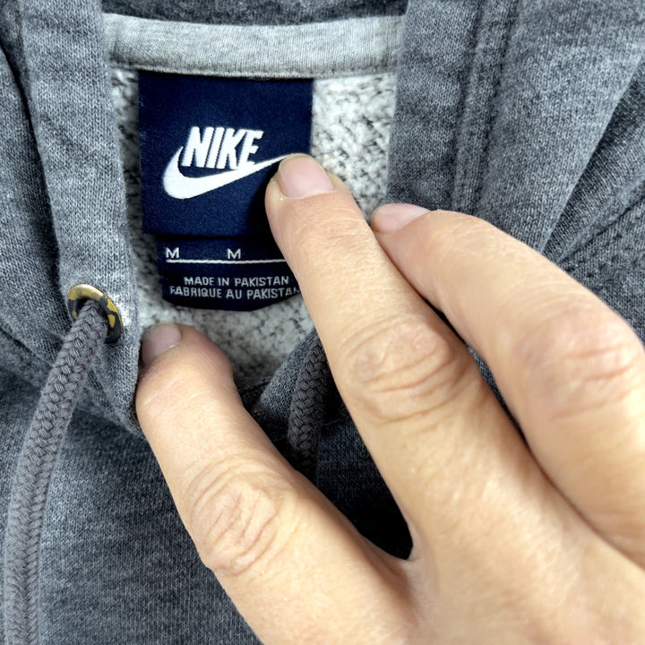Men's Nike Gray Logo Hoodie Size Medium Blue Tag