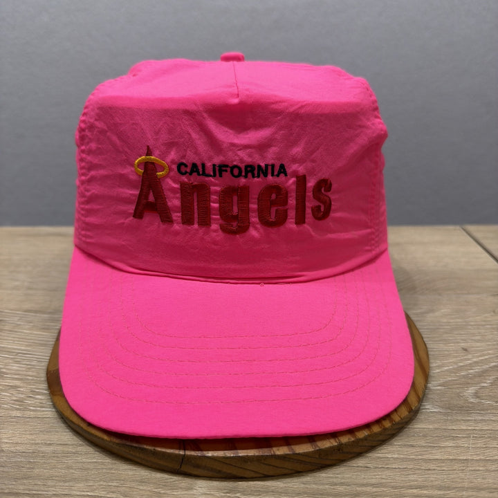 Vintage 80s California Angels Pink Snapback Hat
