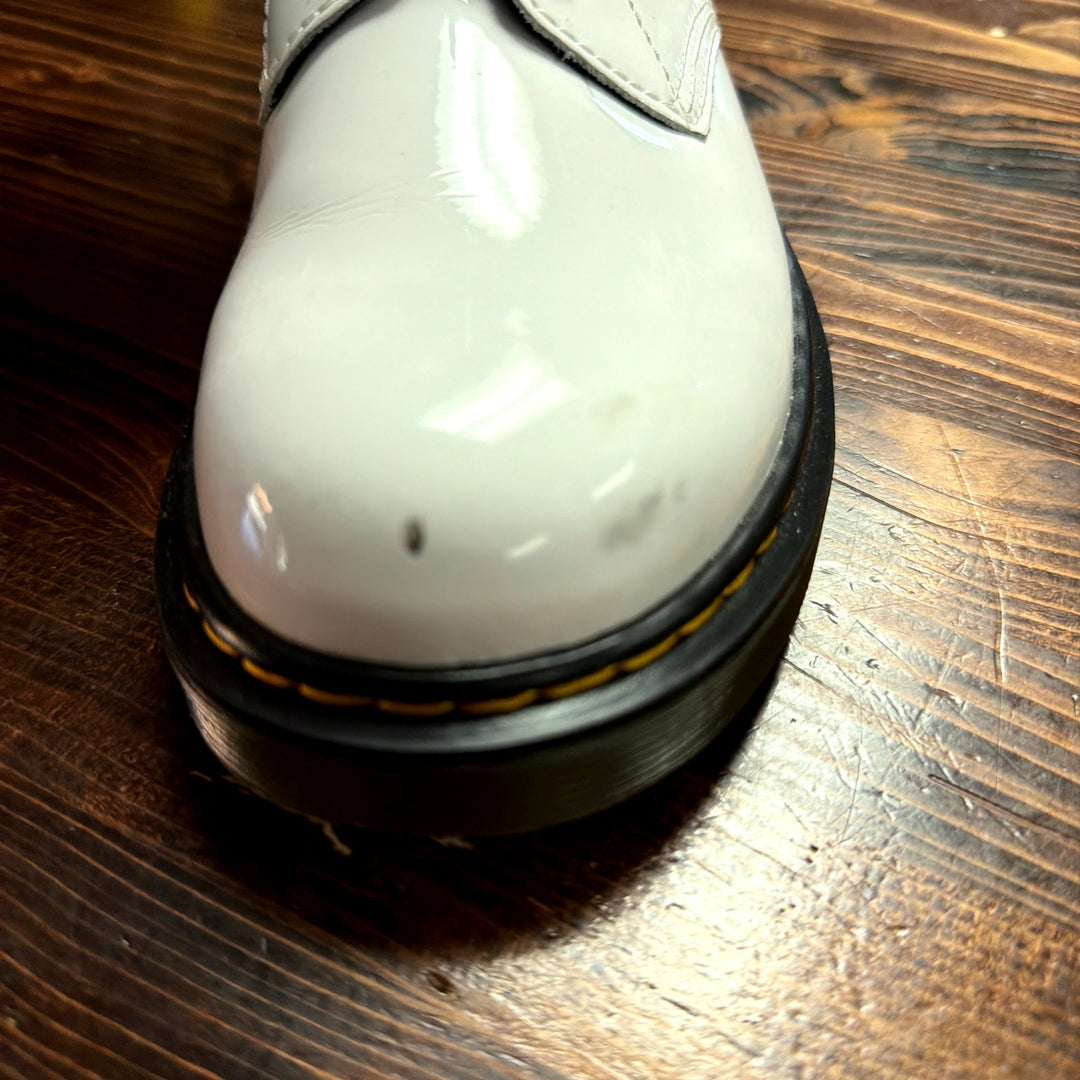 Dr Martens White Patent Leather White Boots Size Womens 6