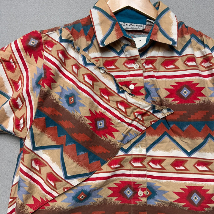 Vintage Adobe Rose Women's Western Shirt Size Medium