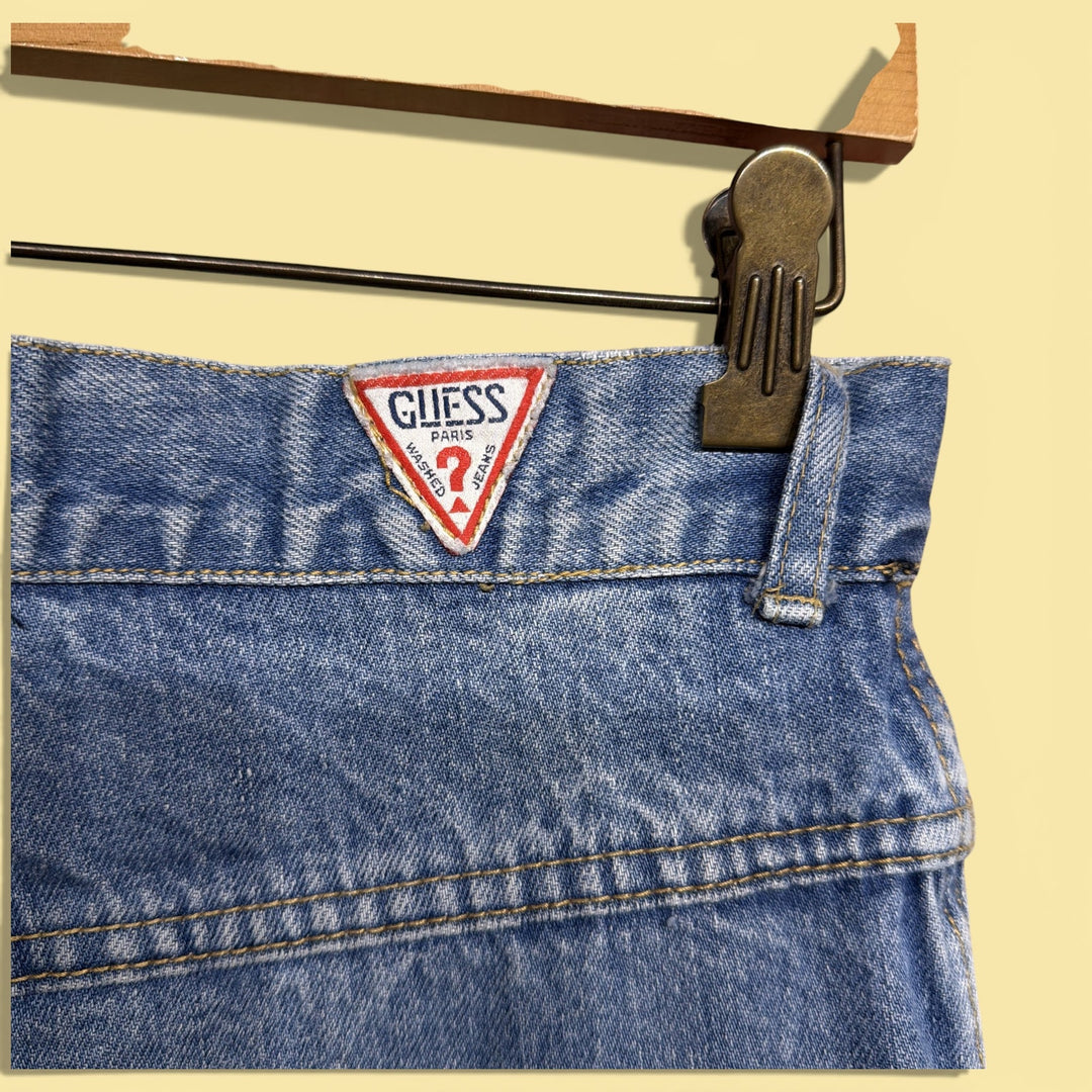 Vintage Guess Paris 80s Strap Pocket Jeans Size 28