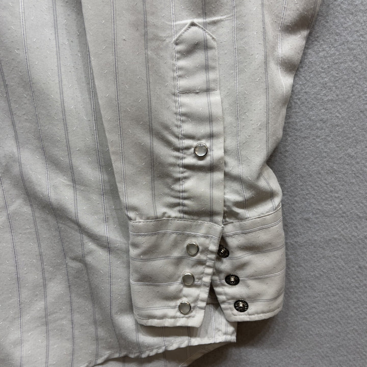 Vintage Karman Gray Double Pocket Long Sleeve Western Button Up Size XL