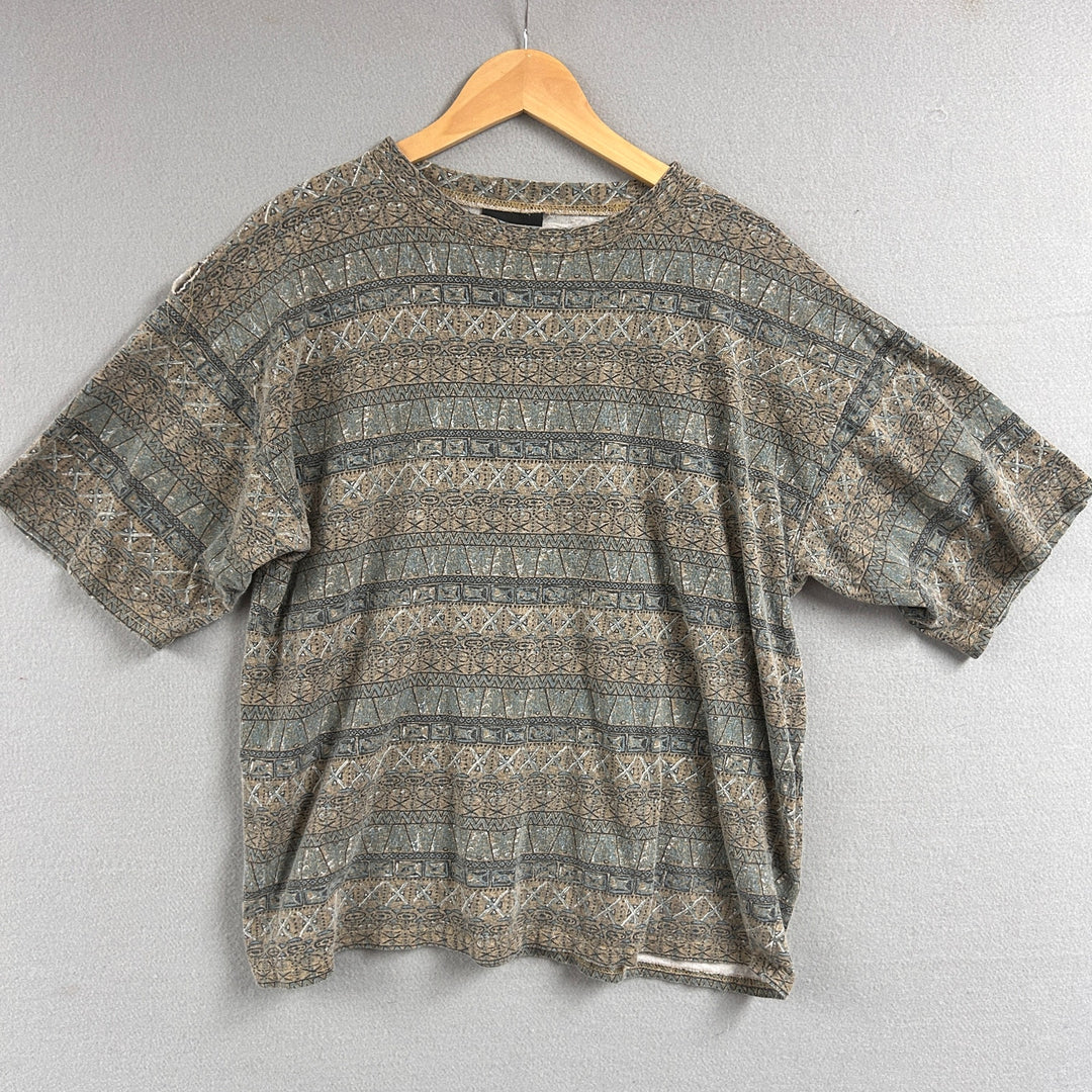 Vintage Bugle Boy Striped Surf T Shirt Size XL