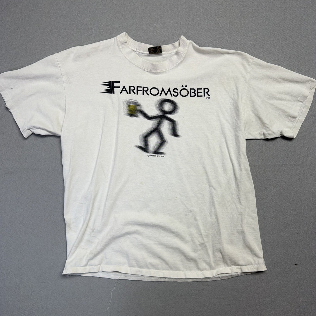 Vintage Farfromsober Funny T Shirt Size XL