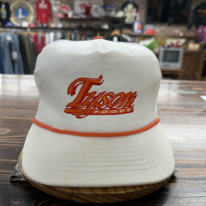 Tyson Foods Vintage Script Snapback Hat 80s