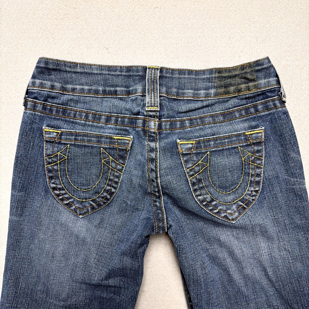 Vintage True Religion Low Rise Flare Candace Jeans Size 26
